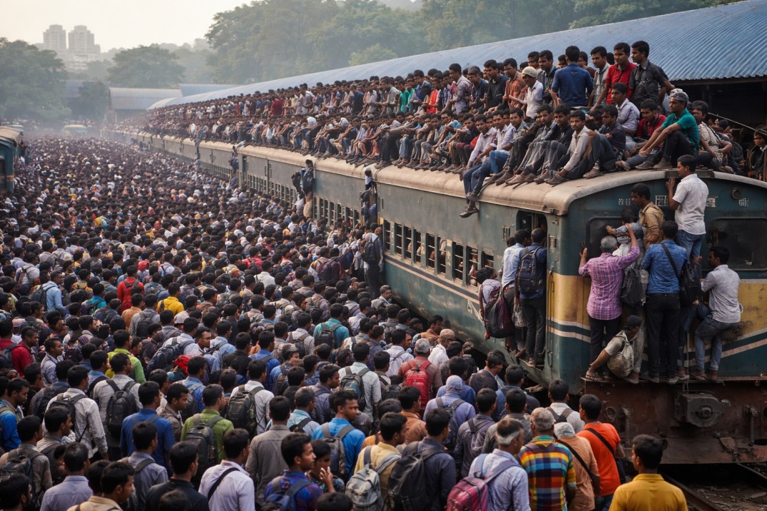 The Shocking Truth Behind Bangladesh’s Post-Eid Travel Crisis: Overcrowded Trains, Fuel Shortages, and Ruined Vacations