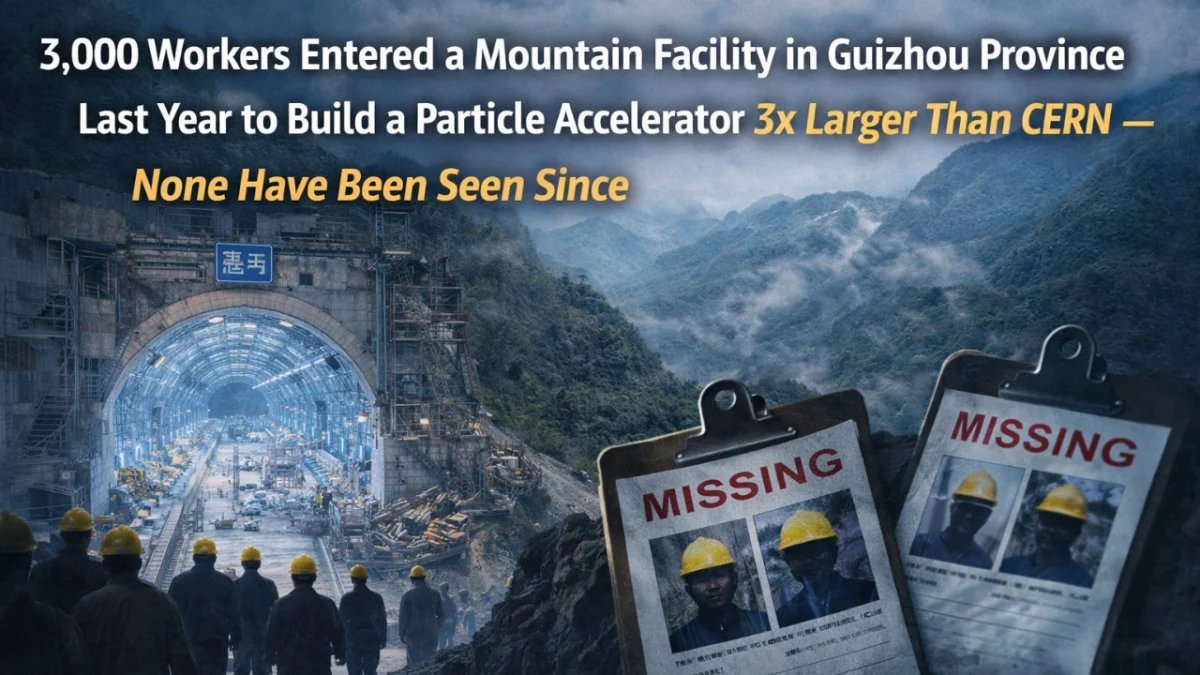 3,000 Workers Entered a Mountain Facility in Guizhou Province Last Year to Build a Particle Accelerator 3x Larger Than CERN — None Have Been Seen Since