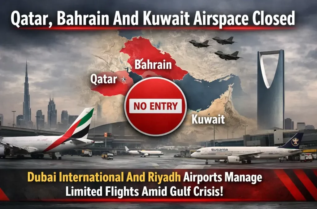 Qatar, Bahrain And Kuwait Airspace Closed Dubai International And Riyadh Airports Manage Limited Flights Amid Gulf Crisis!