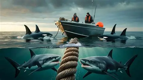 Fishermen Report Sharks Biting Their Anchor Lines Just Moments After Orcas Surrounded Their Boat in a Tense Marine Encounter