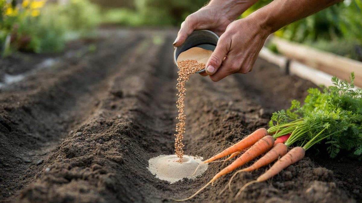 Carrot sowing that avoids forked roots (and the thinning that goes with it)
