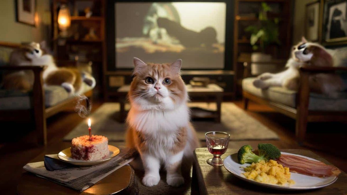 The Incredible 38-Year-Old Cat Who Drank Wine and Watched Movies