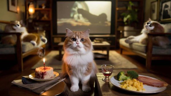 The Incredible 38-Year-Old Cat Who Drank Wine and Watched Movies