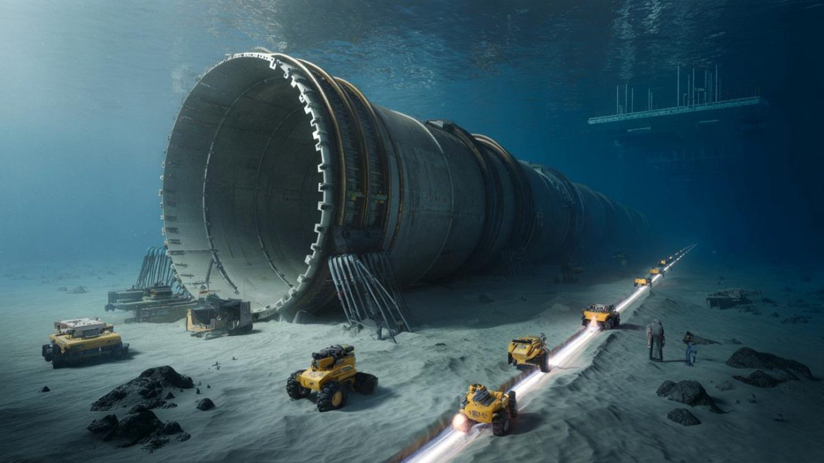 Engineers Reveal Progress Engineers confirm that construction is underway on an underwater rail line designed to connect entire continents through a vast deep sea tunnel