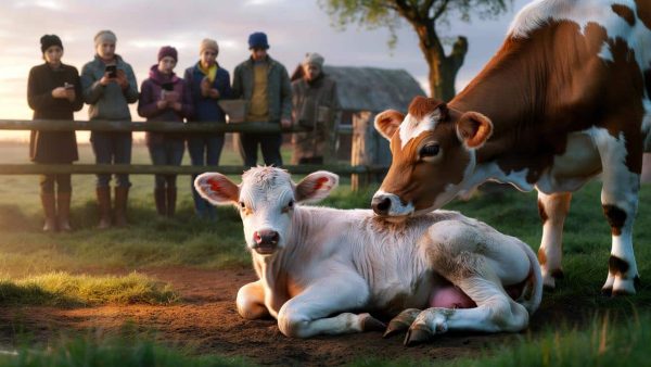 Miracle on the Farm: Farmer Discovers Rare Albino Calf, Locals in Awe