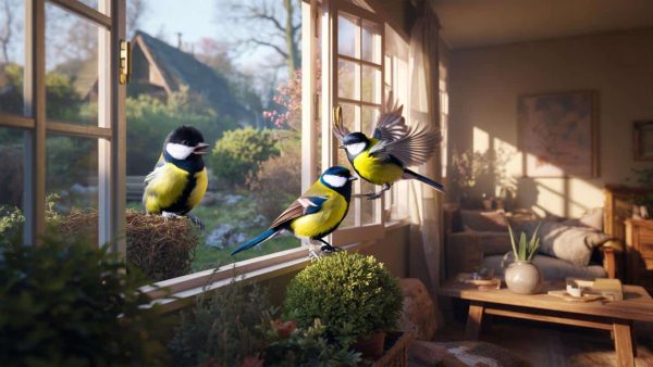 Great tit and blue tit: if this bird comes into your home in March, it’s often a very good sign
