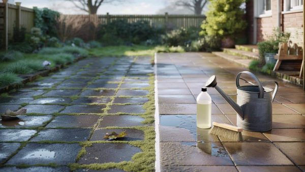 Green and slippery patio after winter: this 30p ingredient clears moss and algae in 1 hour with no scrubbing