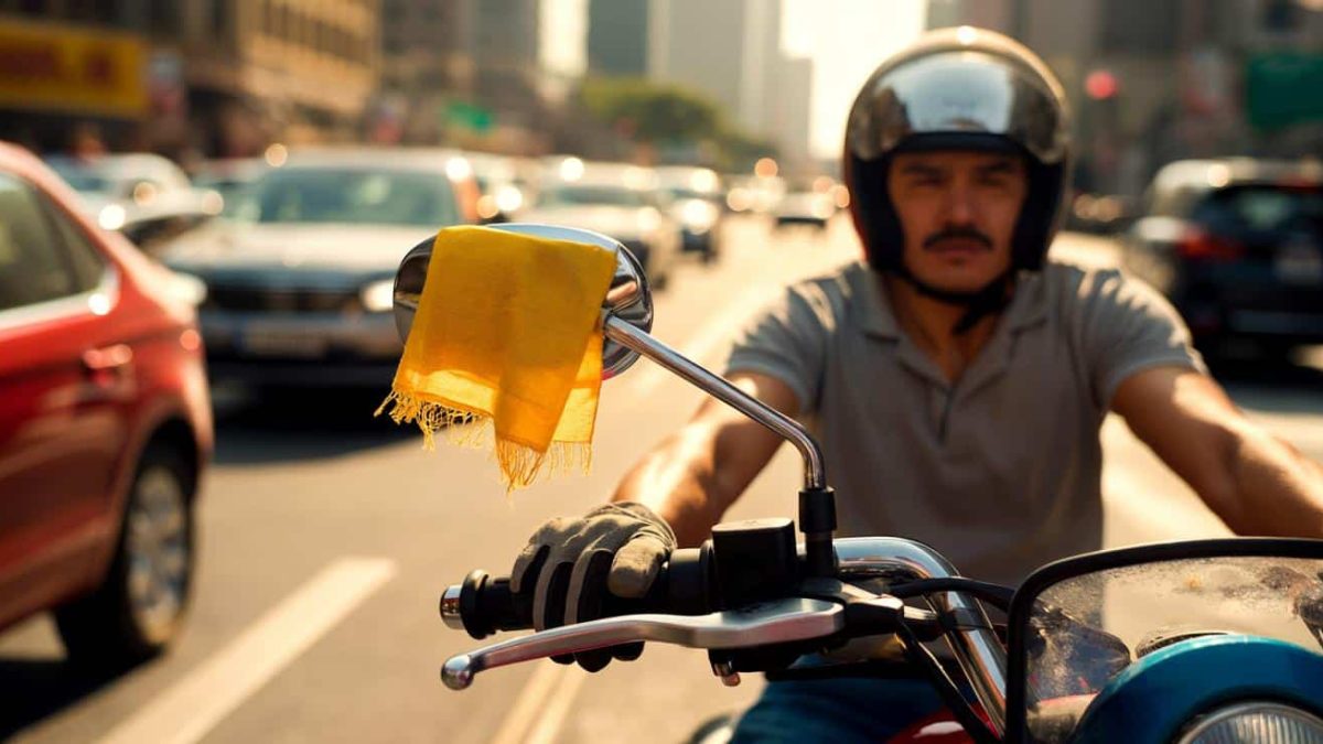 Here’s what a yellow rag tied to a motorbike’s handlebar really means, and why riders use this little-known signal