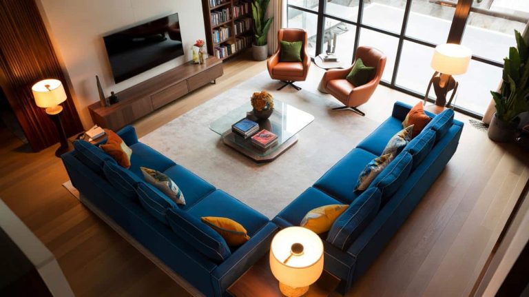 How to arrange furniture in an L-shaped living room so that every seat ...