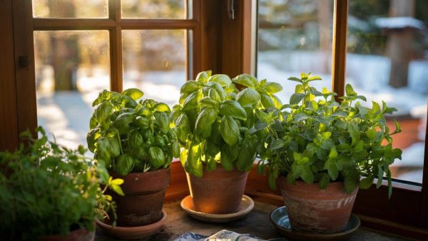 How to grow herbs indoors on a kitchen windowsill throughout winter and have fresh basil and mint available every single day