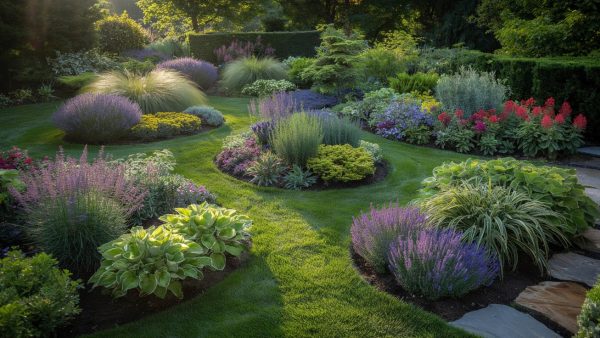 How to make your garden look professionally designed using the rule of three and repeating the same plant in odd numbered groupings