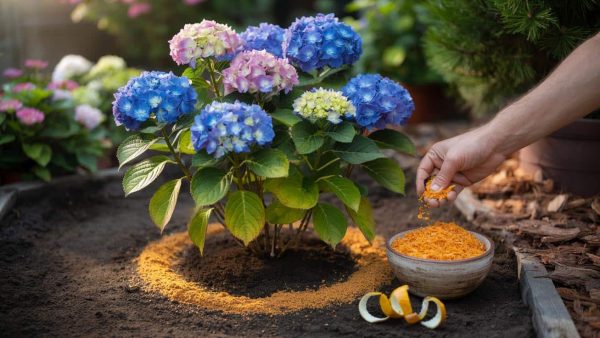 Hydrangeas grow healthier and brighter when you spread this natural kitchen scrap on their soil