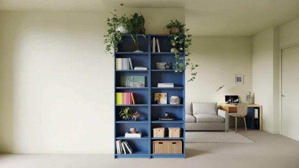 IKEA reinvents its BILLY bookcase and dresses it in a stunning cobalt blue