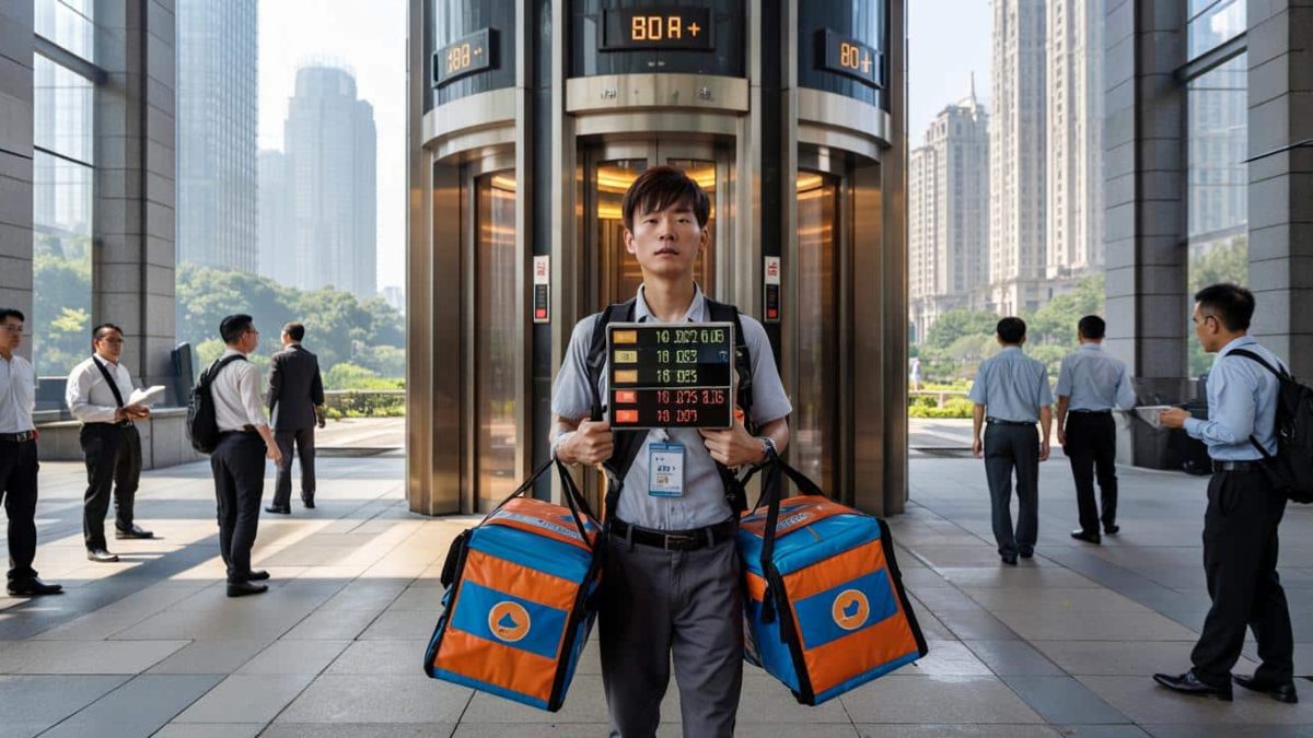In China, a new job has emerged: people tasked with delivering meals to the top floors of skyscrapers so tall