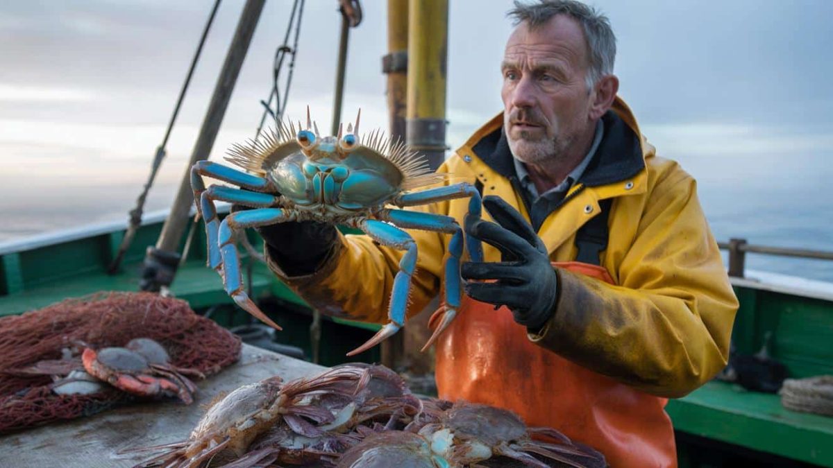 Rare Blue Crab Stuns Fisherman: You Won’t Believe What He Found!