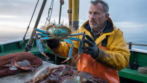 Rare Blue Crab Stuns Fisherman: You Won’t Believe What He Found!