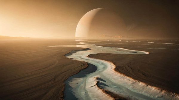 NASA captures detailed images of a distant moon covered in methane lakes resembling an alien Earth