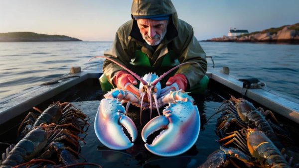 Unbelievable Catch: Fisherman Finds Rare “Cotton Candy” Lobster in His Trap