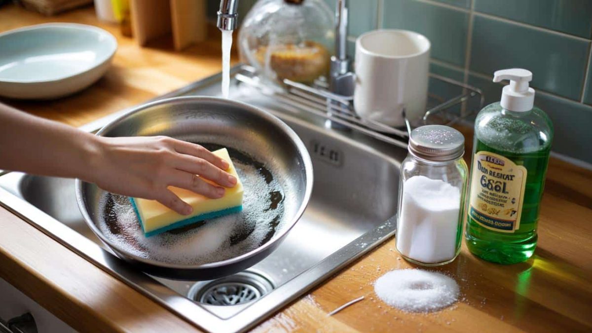 Salt mixed with dishwashing liquid: the simple home remedy that can solve a surprisingly big problem in your kitchen