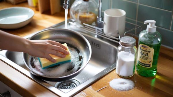 Salt mixed with dishwashing liquid: the simple home remedy that can solve a surprisingly big problem in your kitchen