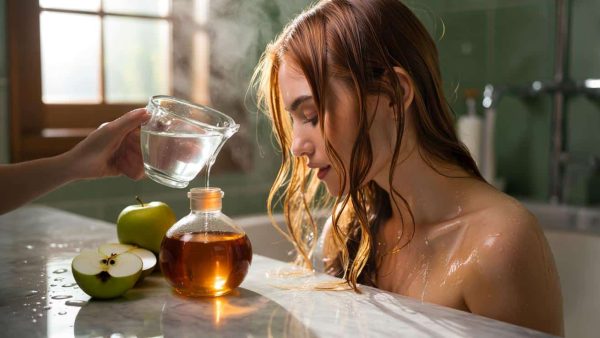 The apple cider vinegar hair rinse that balances scalp pH and reduces frizz naturally without stripping any moisture from the hair