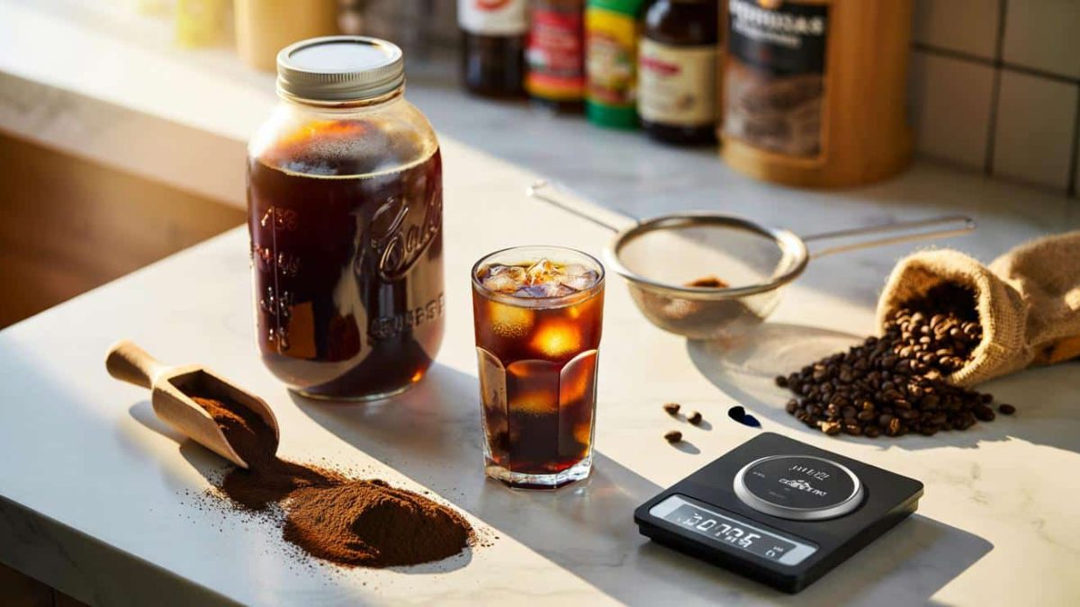The cold brew coffee ratio and steeping time that produces a smoother and less bitter result than anything you can buy bottled