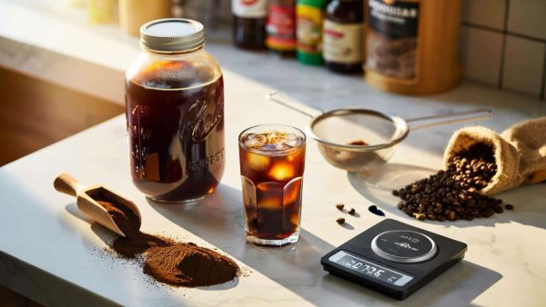 The cold brew coffee ratio and steeping time that produces a smoother and less bitter result than anything you can buy bottled