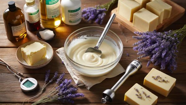The cold process method for making your own soap at home with shea butter and lavender that costs a fraction of store prices
