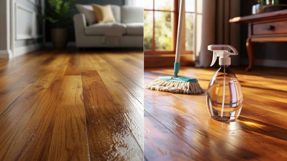 The natural wood floor cleaning solution that removes grime and restores shine without leaving any streaky residue behind