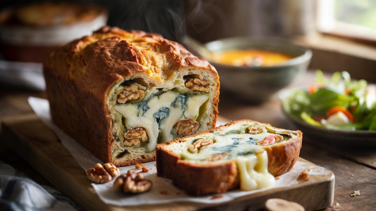 The ultra-quick recipe I make all the time: melting Fourme d’Ambert and walnut loaf, far more indulgent than a quiche