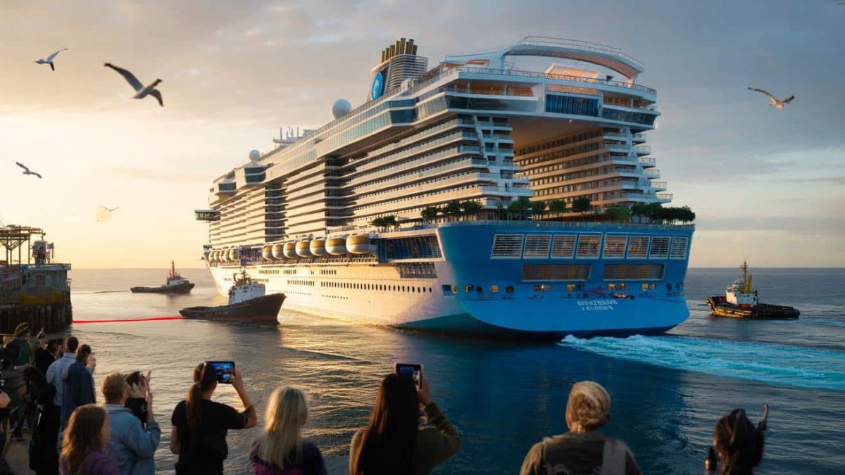 The world’s largest cruise ship sets sail for the first time, marking a historic new milestone for the global cruise industry
