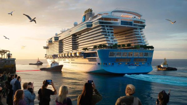 The world’s largest cruise ship sets sail for the first time, marking a historic new milestone for the global cruise industry