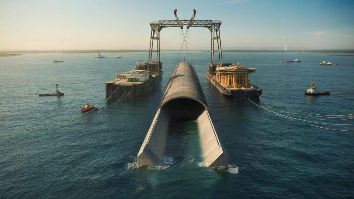 The world’s largest immersed tunnel Fehmarnbelt was just waiting for these 2 giants to place its 73,000‑tonne segments on the bottom of the Baltic Sea