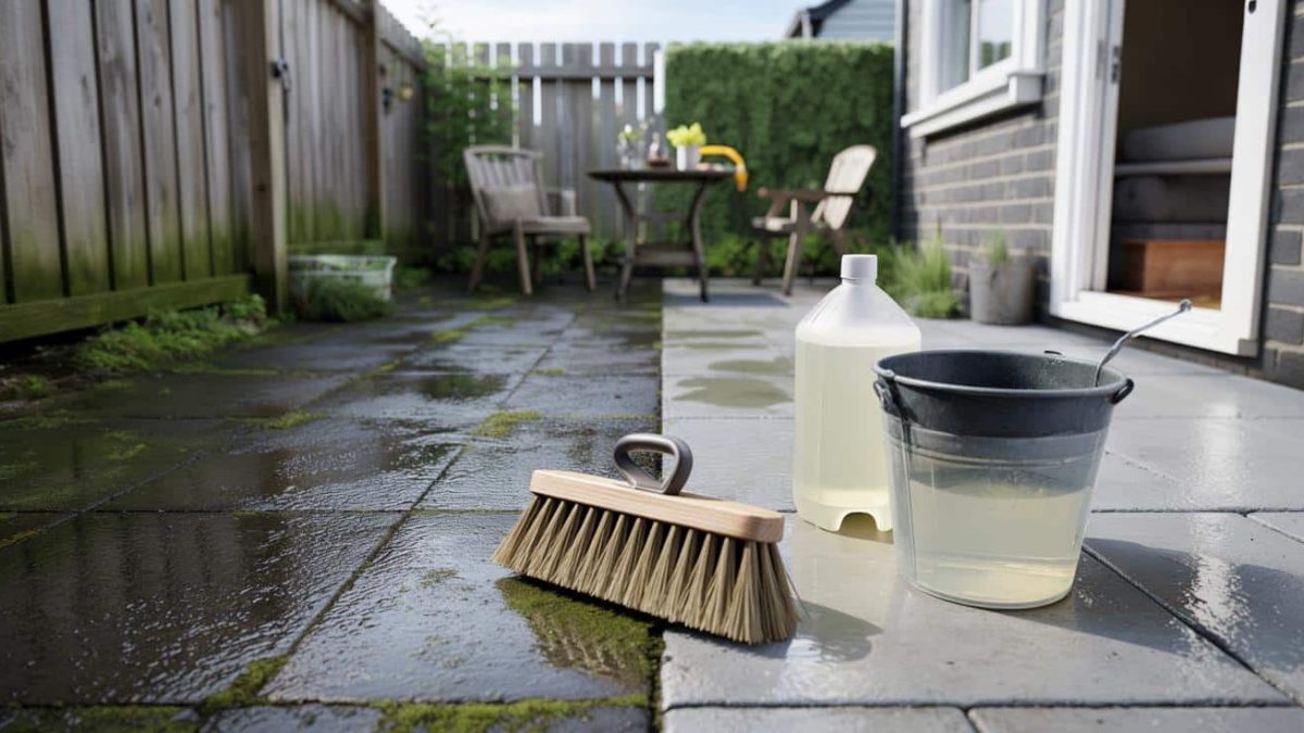 This 35-cent pantry staple cleaned my mossy patio in 1 hour – no pressure washer needed