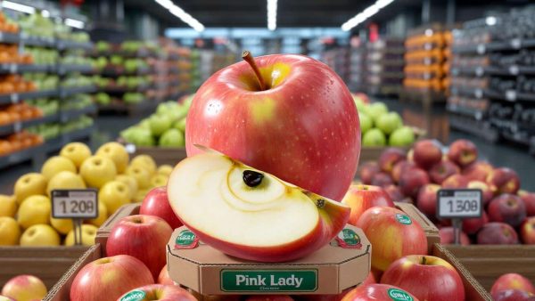 This apple is one of the best‑selling varieties in supermarkets