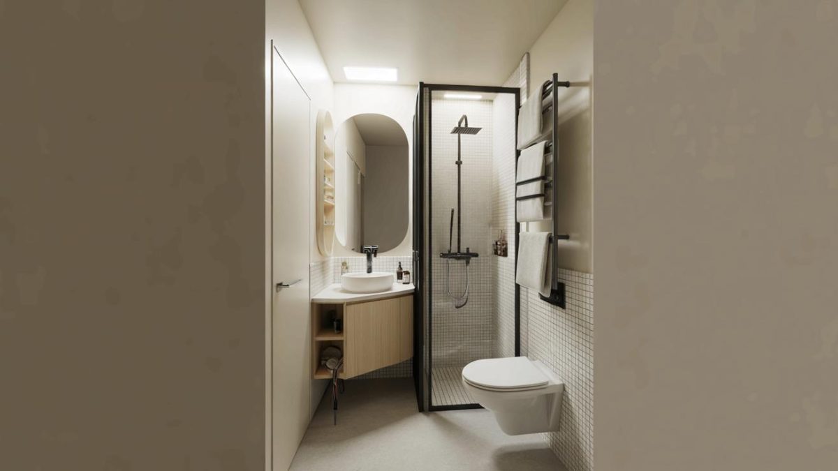 Tiny Paris shower room gets a bold, hotel-style makeover in just 15 square metres