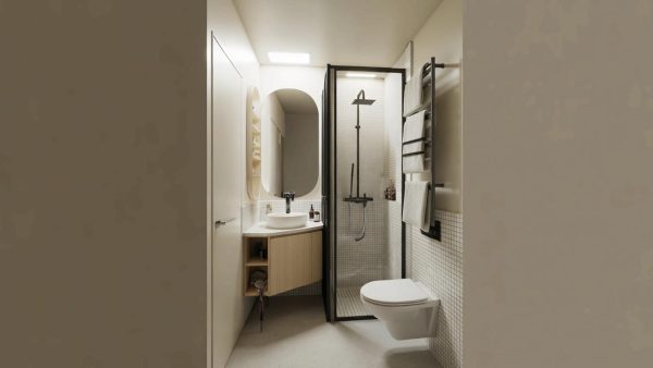 Tiny Paris shower room gets a bold, hotel-style makeover in just 15 square metres
