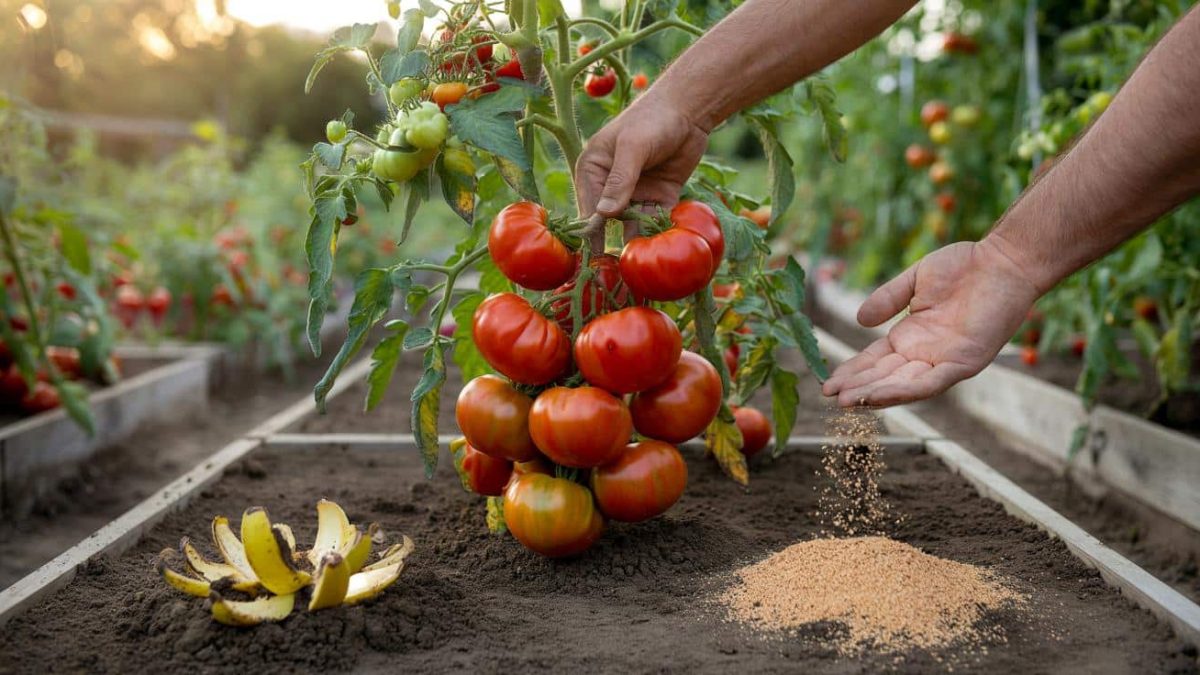 Tomatoes: the natural trick with two free “waste” products that turns leafy plants into XXL harvests in weeks