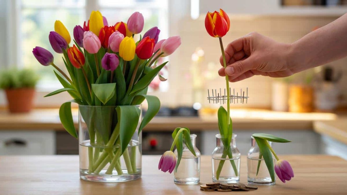 Tulips flopping overnight in your vase? The 3-second job gardeners swear by to make them stand tall again