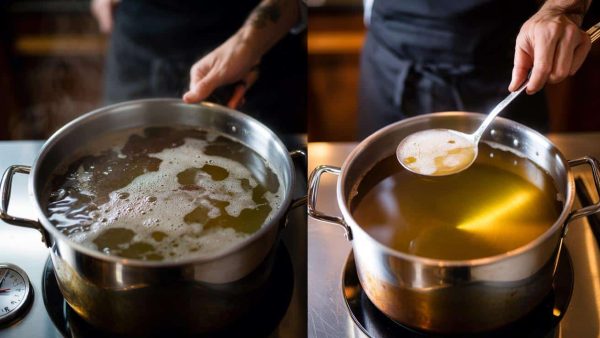 Why your homemade stock always turns cloudy and the skimming temperature technique that produces a perfectly clear golden broth