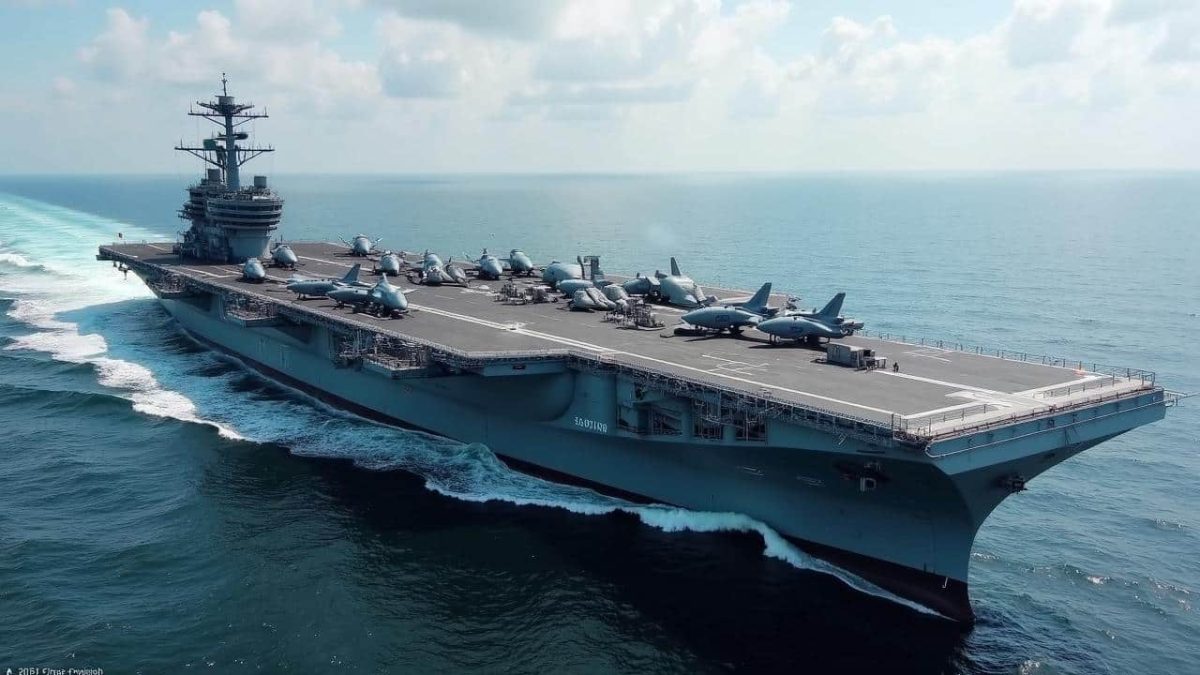 With its 337 metres and 100,000 tonnes, the largest aircraft carrier on Earth rules the oceans