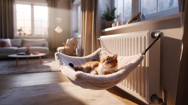 Your cat stays warm all winter for under €5 thanks to this radiator hammock bed spotted at B&M