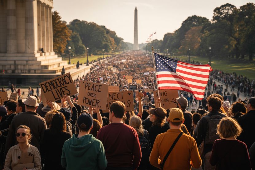 Shocking Revelations: 3,200 US Cities Erupt in Historic “No Kings” Protests Against Trump’s Iran War and Border Policies