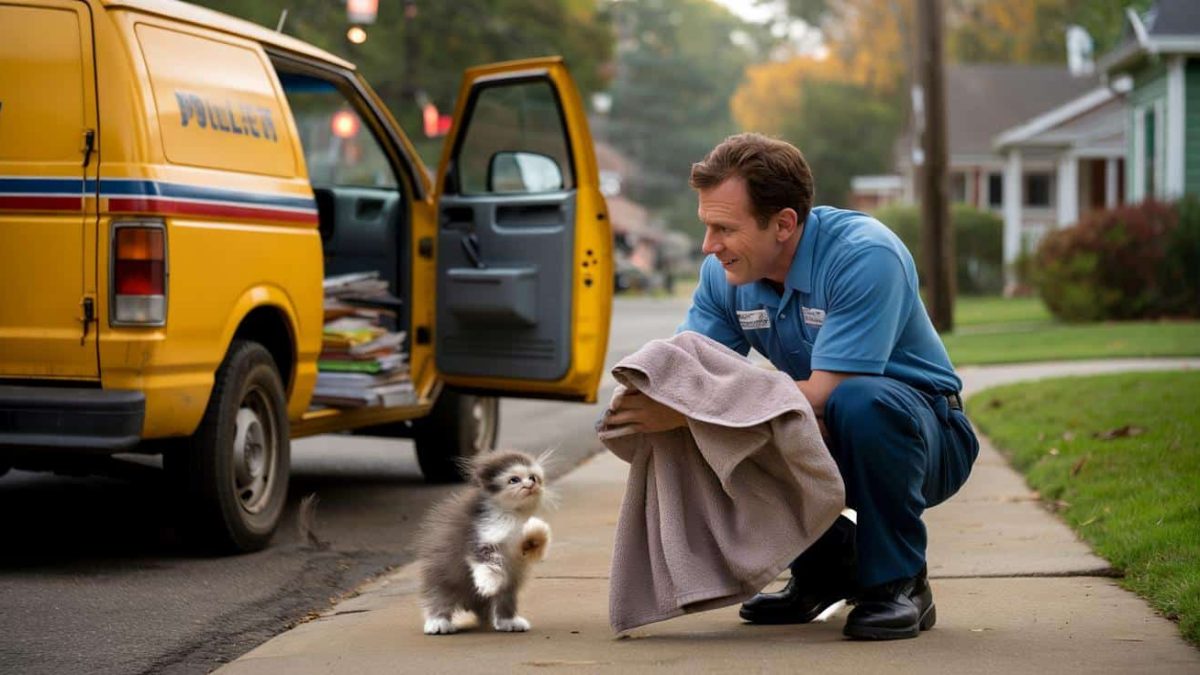 Postal Worker Rescues Adorable Kitten in Heartwarming Act of Kindness – You Won’t Believe What Happened Next!