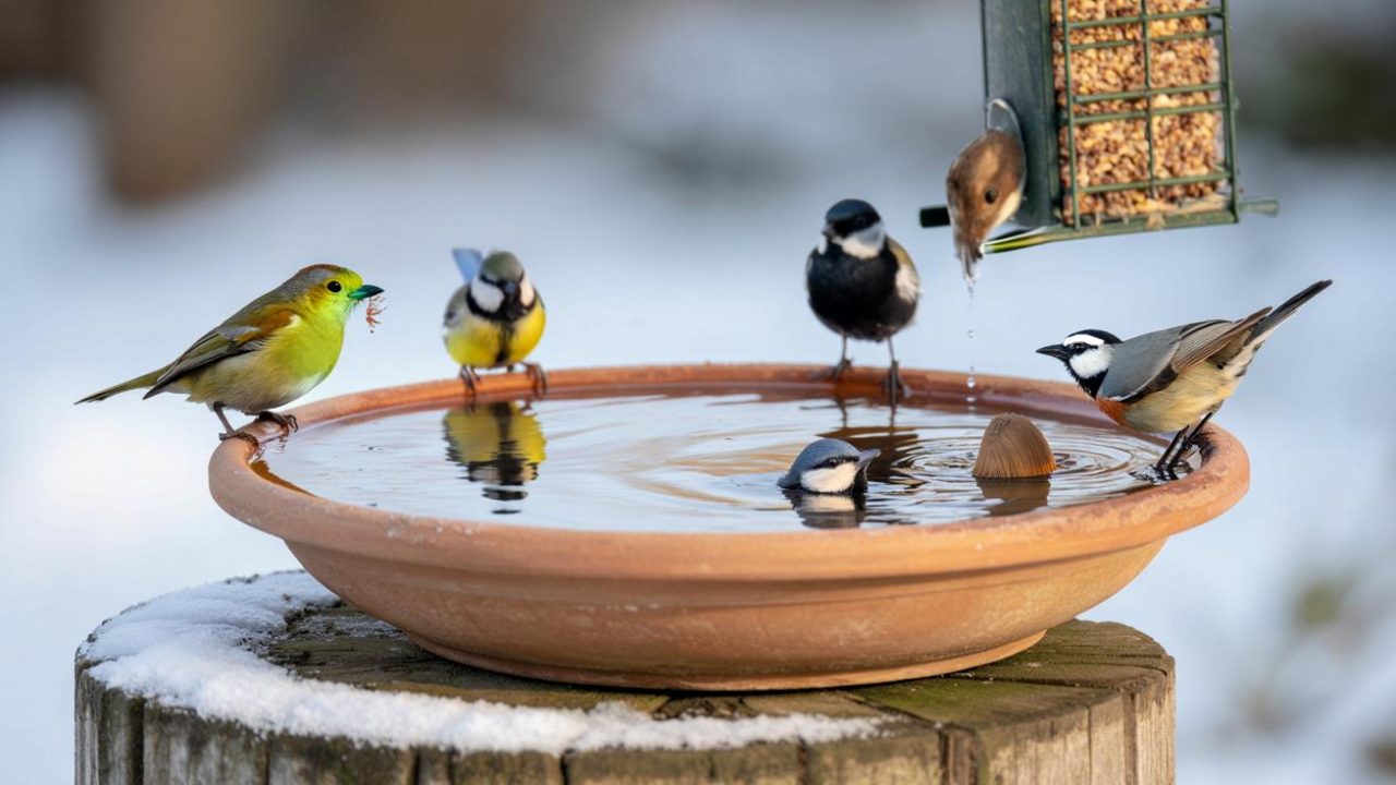 The Surprising Winter Bird Bath Trick That Brings Songbirds Flocking Back In Droves